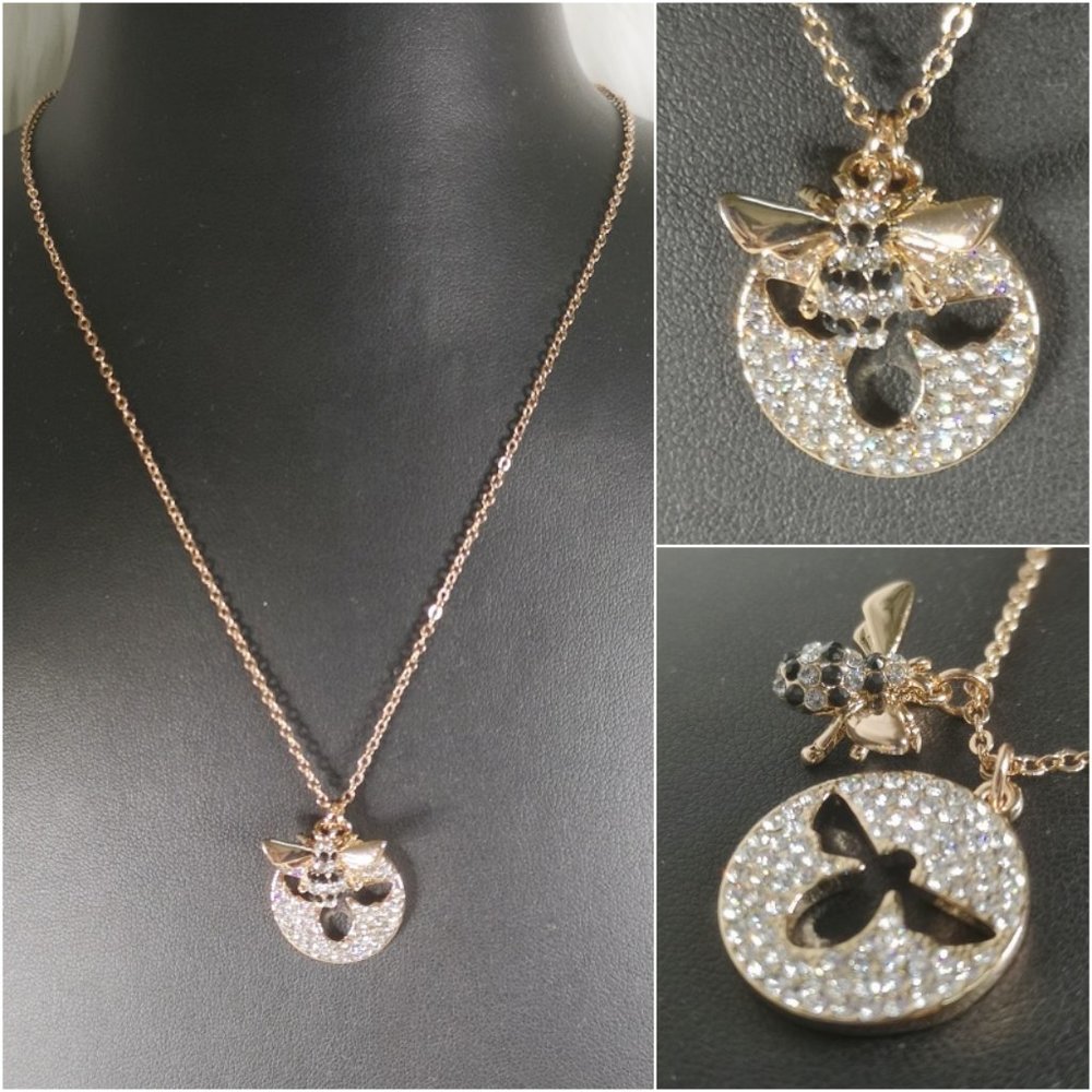 Bee Rhinestones Pendant Necklace Jewelry